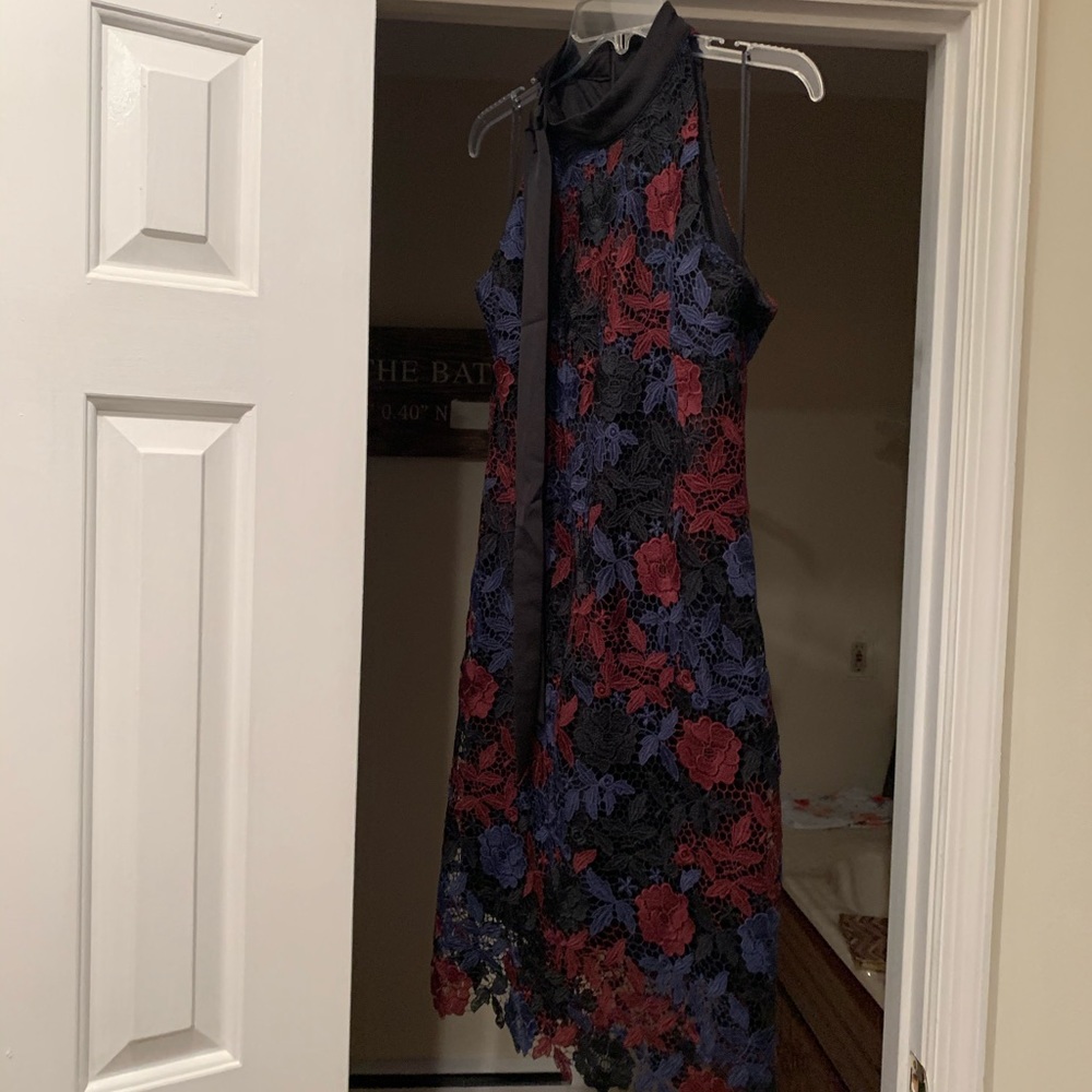 Sam Edelman size 8 black multi halter dress